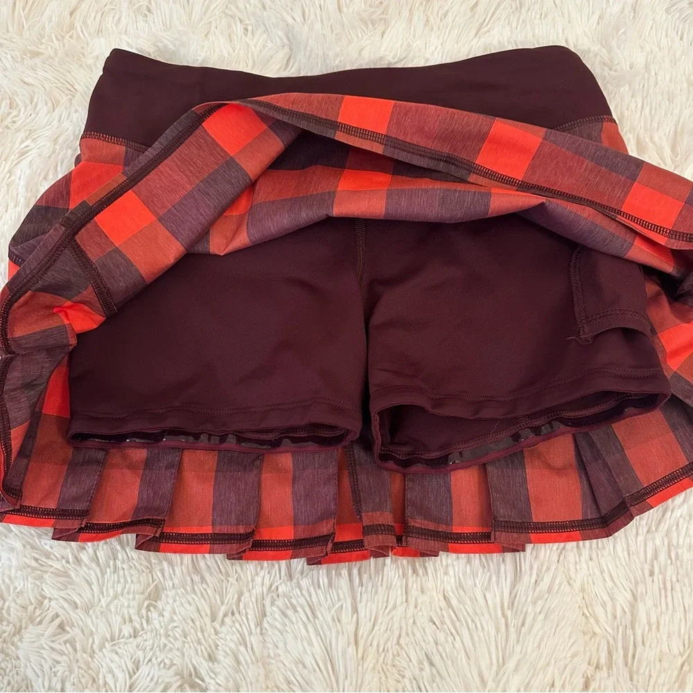 Lululemon Pace Setter Skirt Skort Yama Check Plaid Tennis Golf Running Size 4